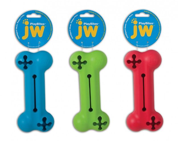 Picture of JW® Playbites Treat Bone refillable dog toy (S/M)
